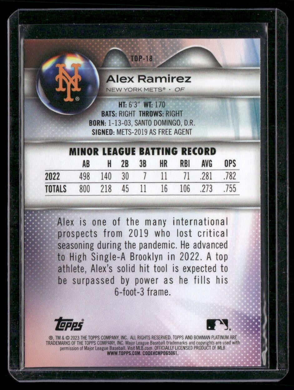 2023 Bowman Platinum #TOP-18 Alex Ramirez Top Prospects