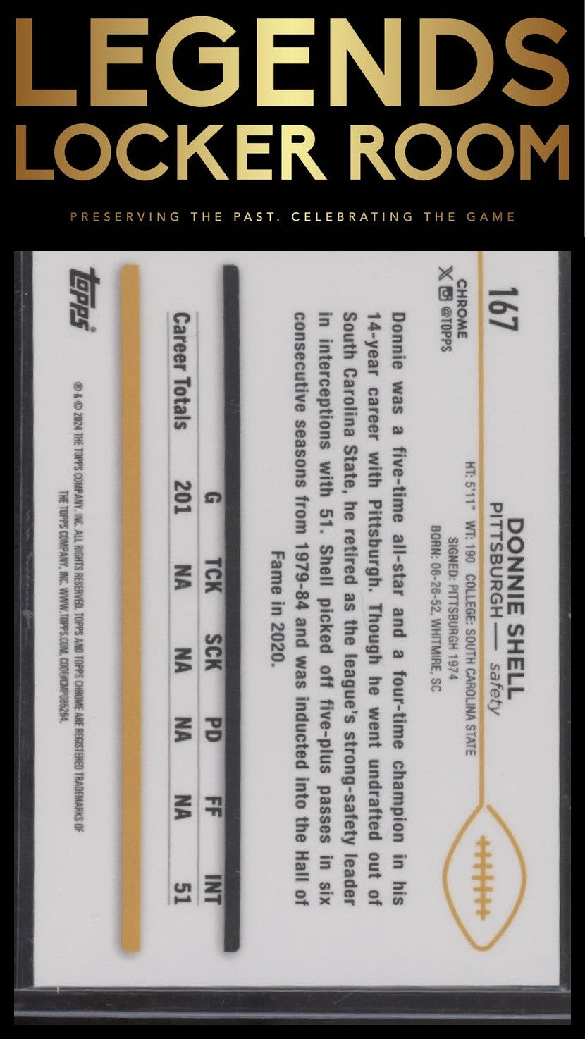 2024 Topps Chrome #167 Donnie Shell Gold Geometric Refractor #/50