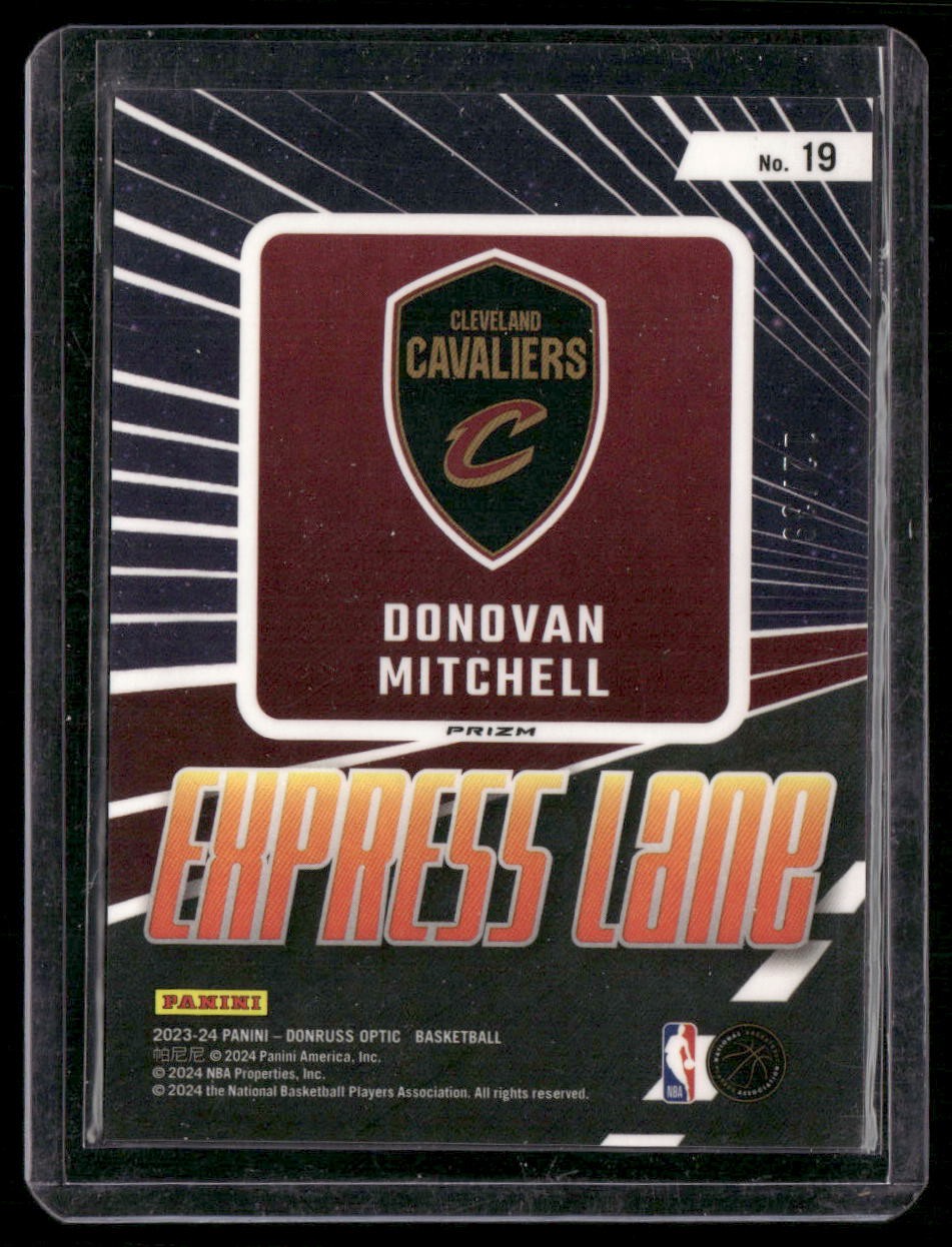 2023-24 Donruss Optic #19 Donovan Mitchell Express Lane Orange #/39