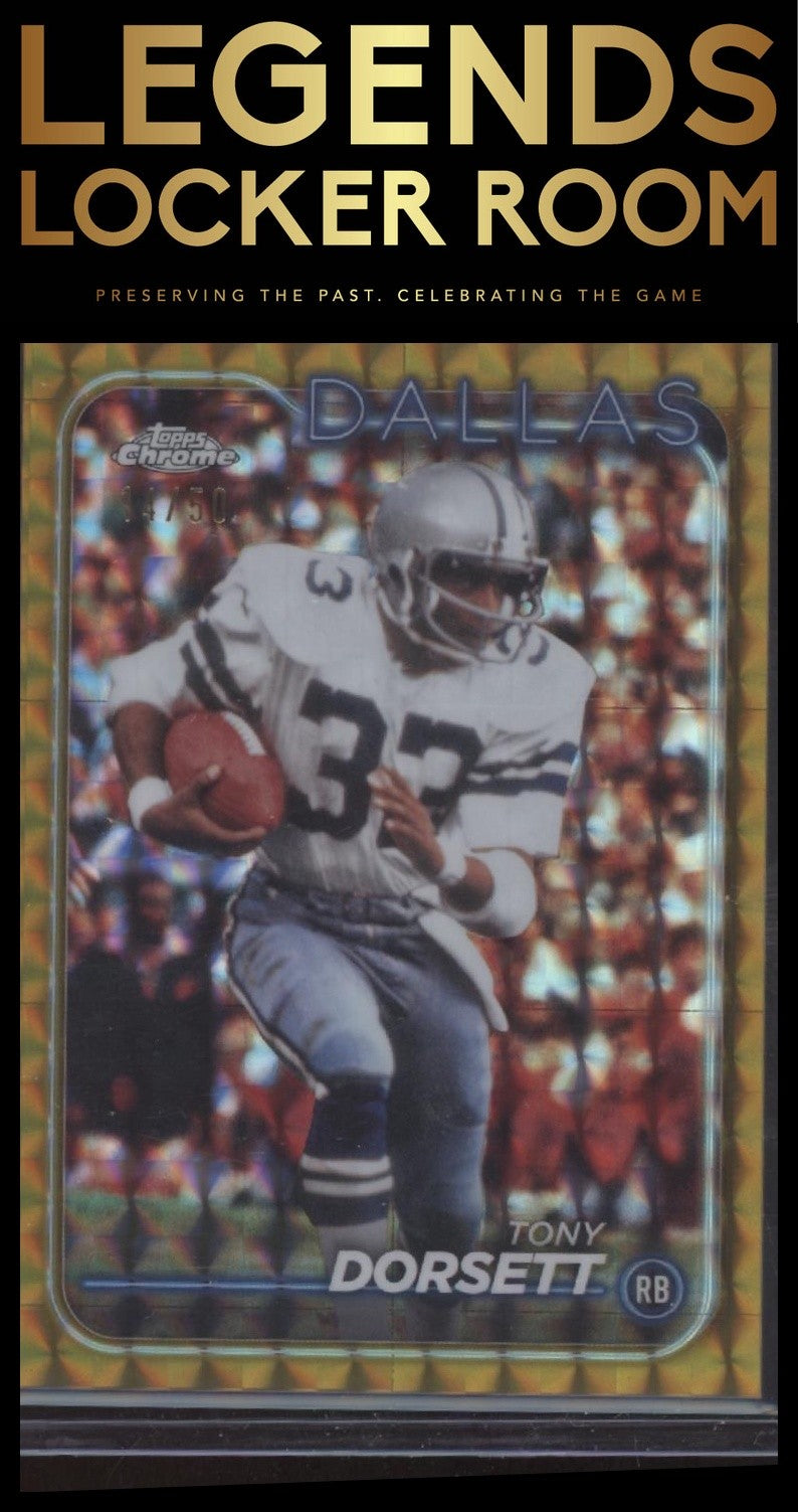 2024 Topps Chrome #40 Tony Dorsett Gold Geometric Refractor #/50