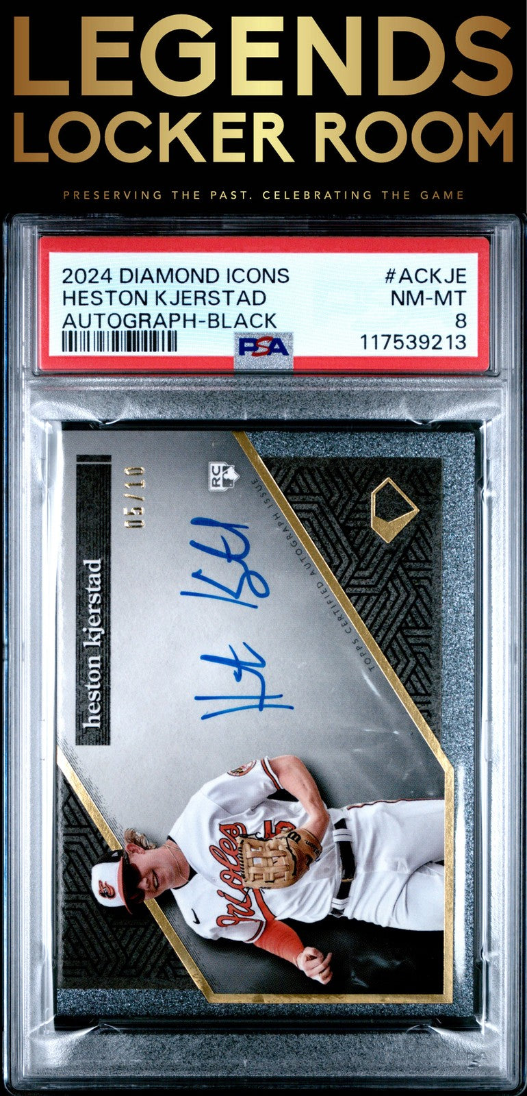 2024 Topps Diamond Icons Autographs #ACKJE Heston Kjerstad Autograph-Black PSA 8