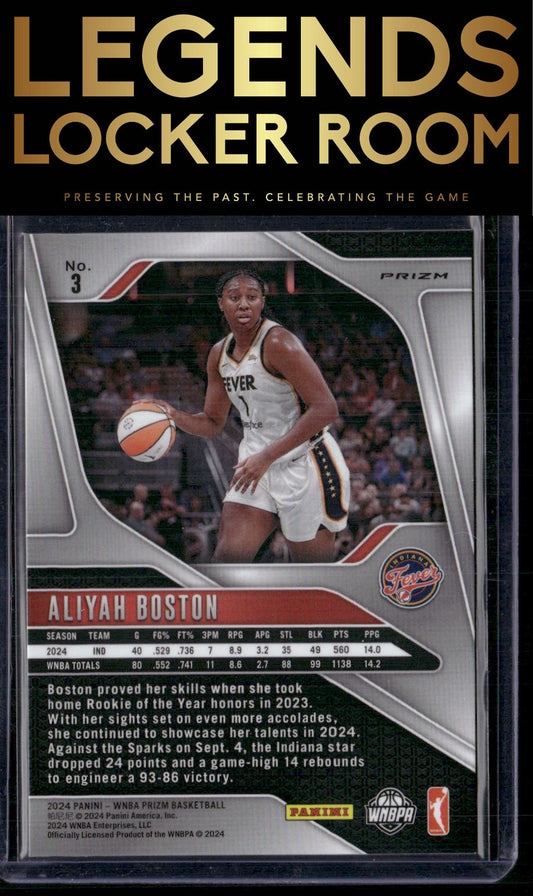 2024 Panini Prizm WNBA #3 Aliyah Boston Silver Prizms