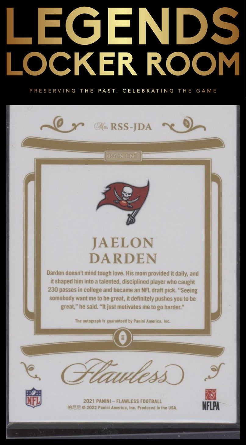 2021 Panini Flawless #RSS-JDA Jaelon Darden Rookie Shadow Signatures #/25