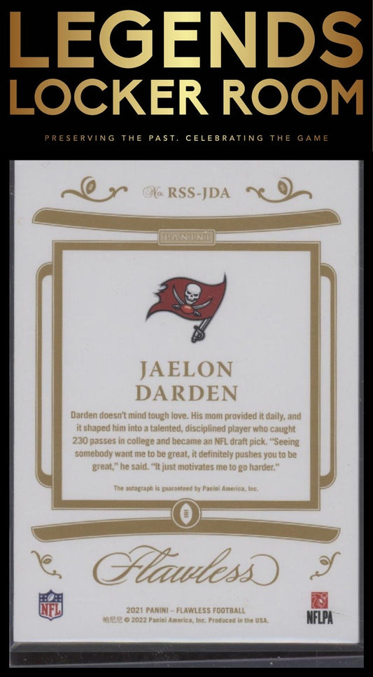 2021 Panini Flawless #RSS-JDA Jaelon Darden Rookie Shadow Signatures #/25