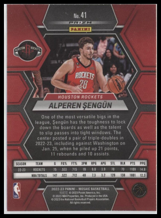 2022-23 Panini Mosaic #41 Alperen Sengun Silver