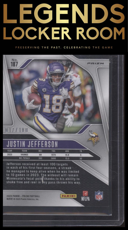 2024 Panini Prizm #187 Justin Jefferson Hyper #/180