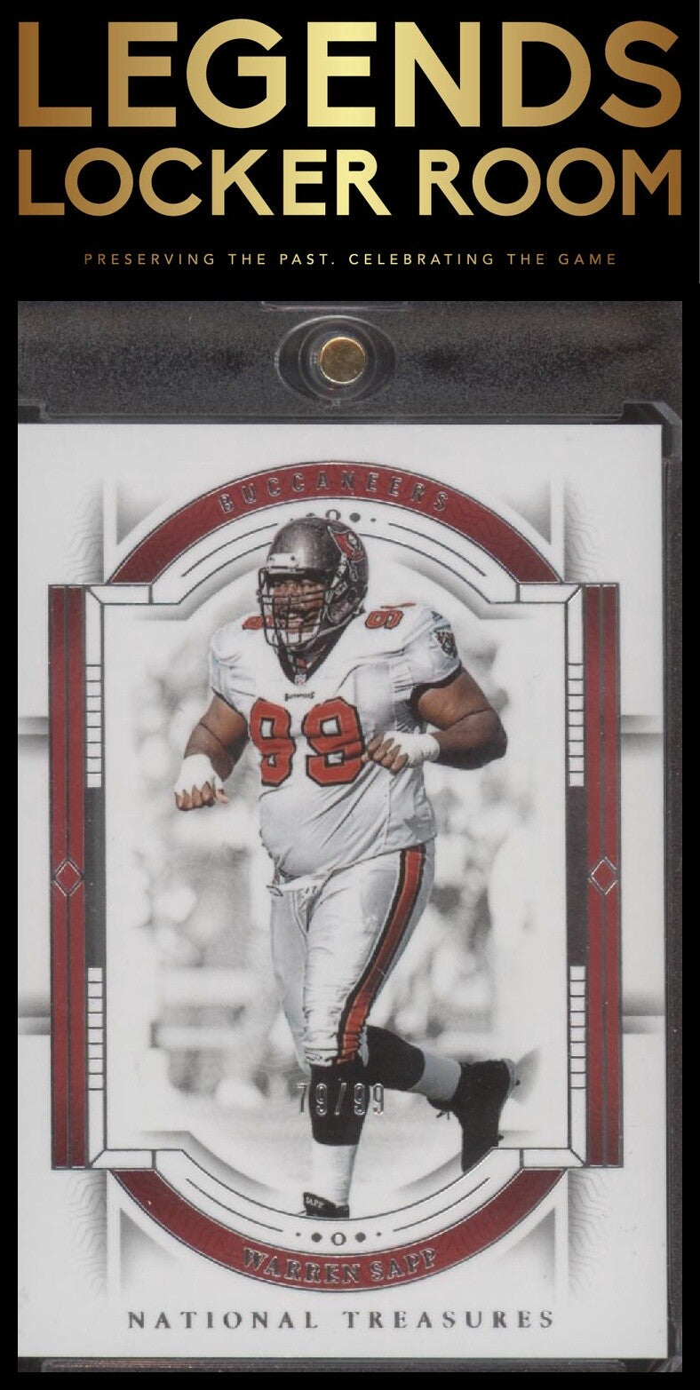 2023 Panini National Treasures #96 Warren Sapp Jersey Number Red #/99
