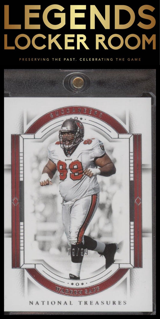 2023 Panini National Treasures #96 Warren Sapp Jersey Number Red #/99