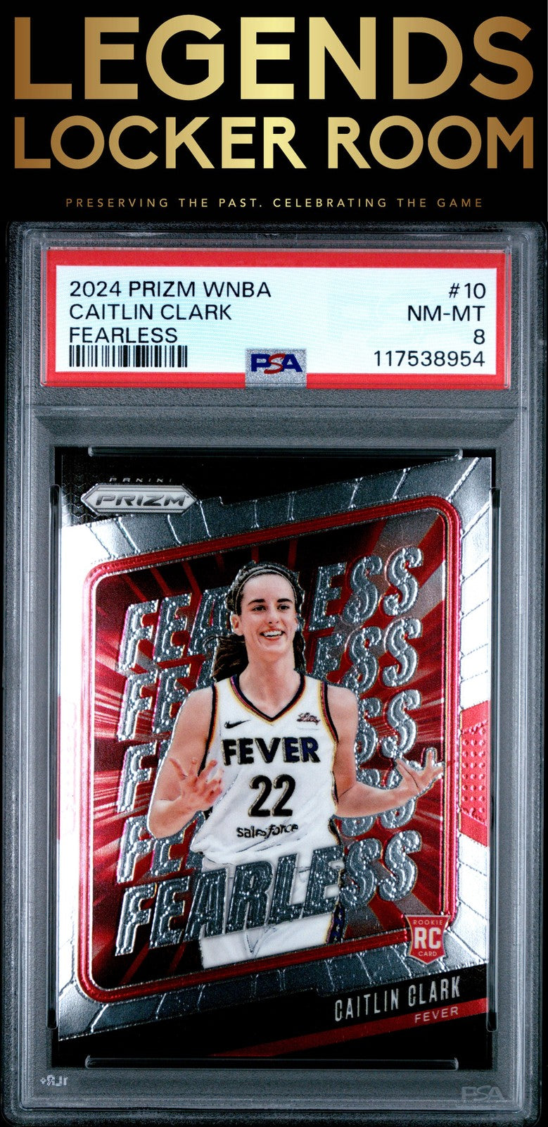 2024 Panini Prizm Wnba Fearless #10 Caitlin Clark PSA 8