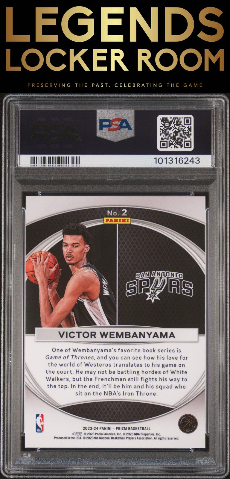 2023 Panini Prizm Global Reach #2 Victor Wembanyama PSA 9