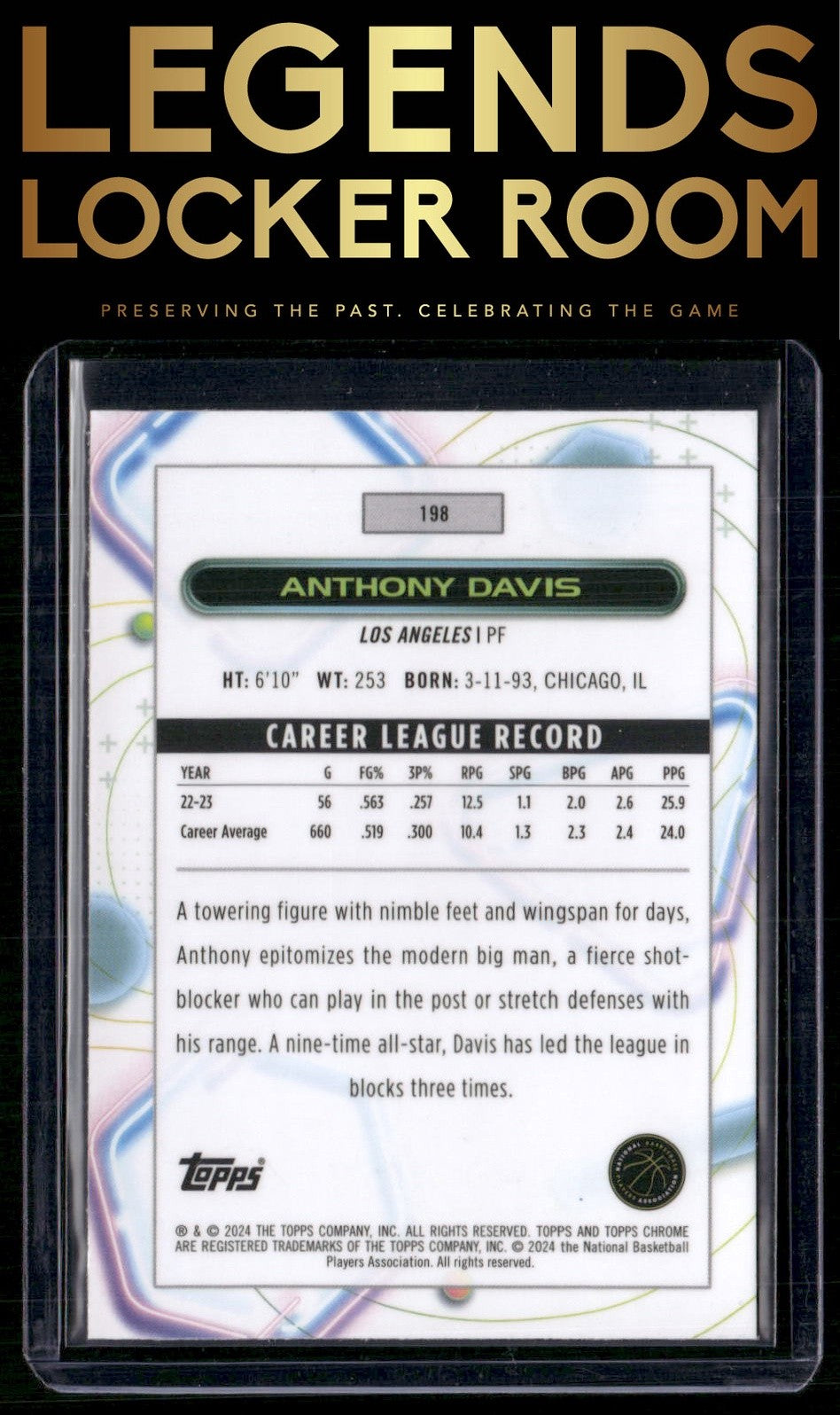 2023-24 Topps Chrome Cosmic #198 Anthony Davis