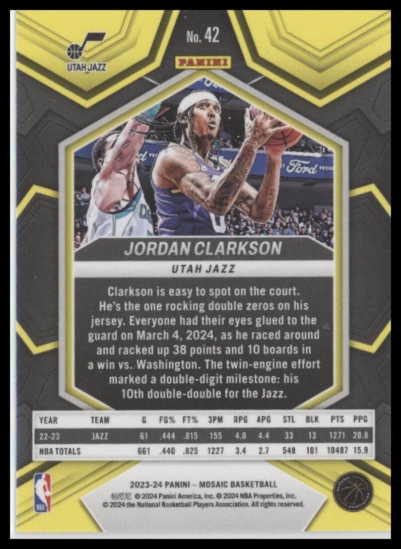 2023-24 Panini Mosaic #42 Jordan Clarkson