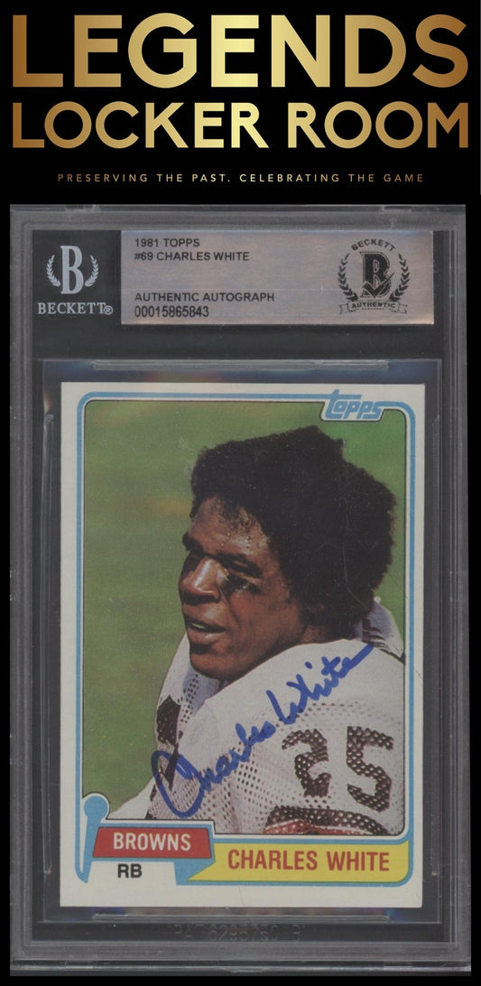 1981 Topps #69 Charles White On Card Auto BGS