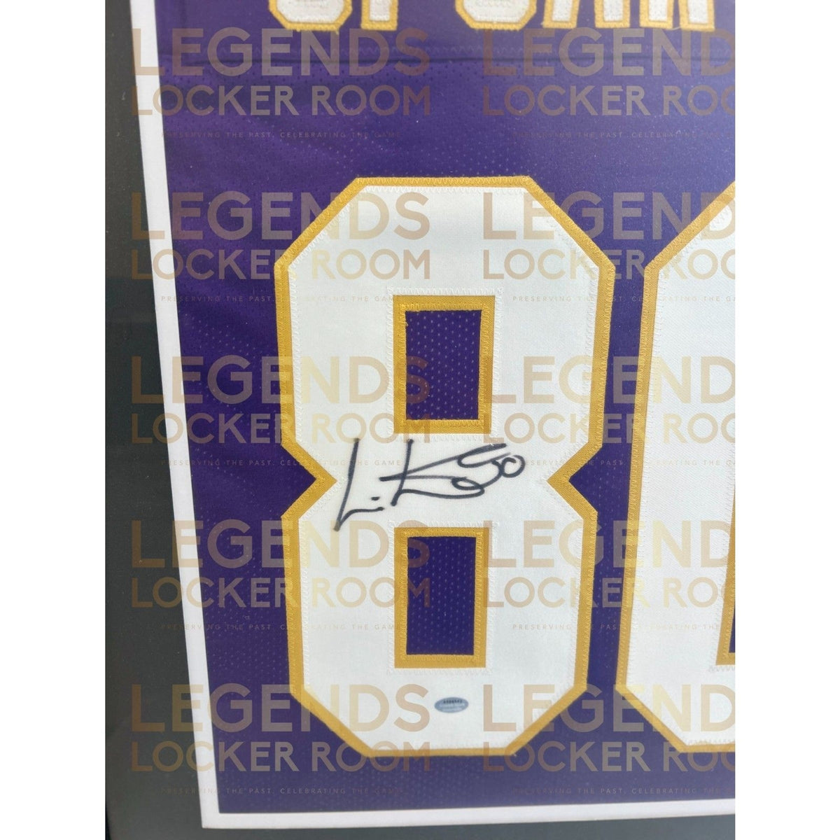 Framed Cris Carter Autographed Jersey (With Certificate of Authenticity)