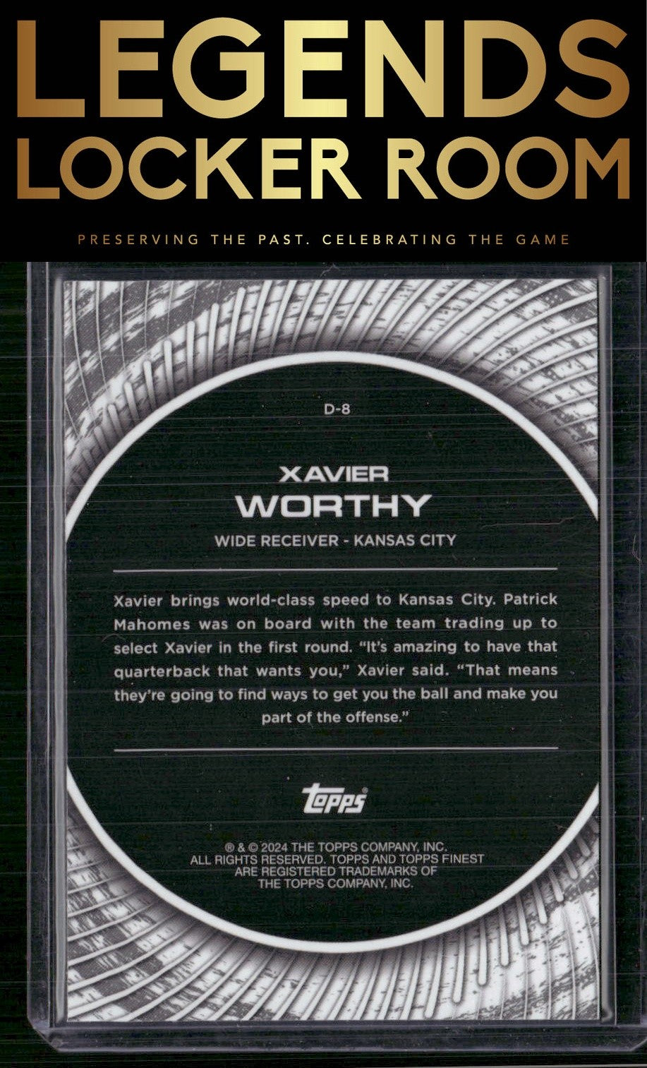 2024 Finest #D-8 Xavier Worthy Debut Purple Refractor #/125