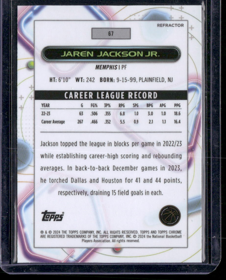 2023-24 Topps Chrome Cosmic #67 Jaren Jackson Jr. Refractors
