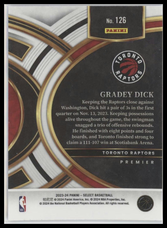 2023-24 Panini Select #126 Gradey Dick Blue (Retail Base)
