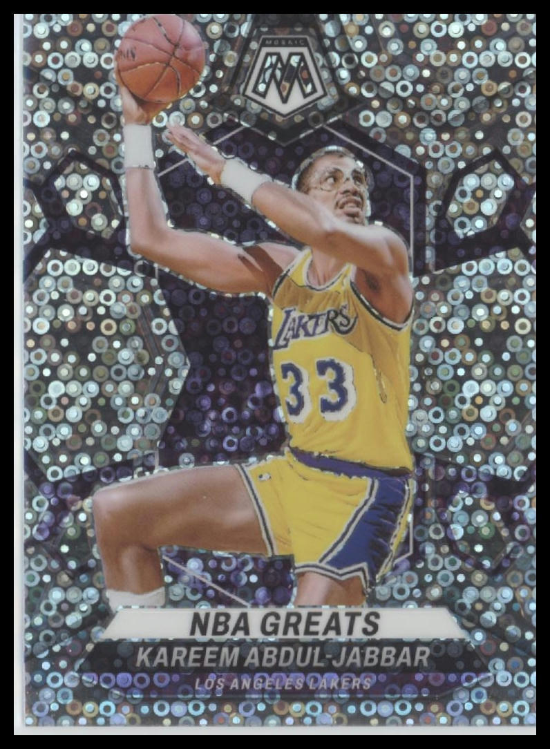 2023-24 Panini Mosaic #299 Kareem Abdul-Jabbar Silver Disco Prizm