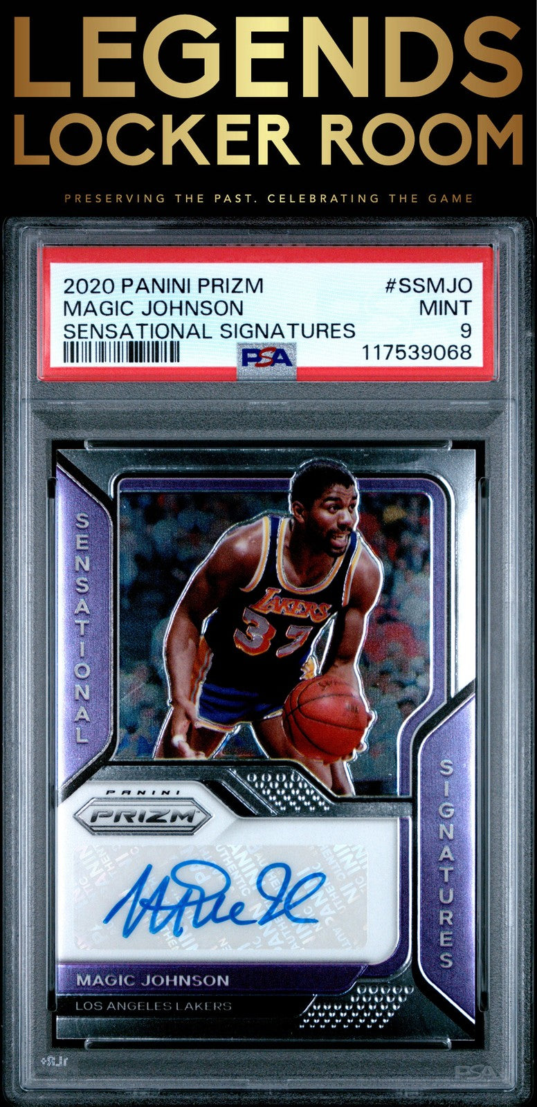 2020 Panini Prizm Sensational Signatures Magic Johnson PSA 9