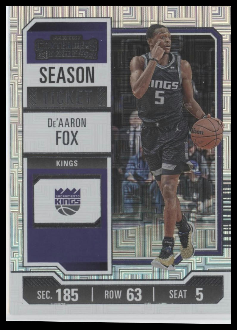 2023-24 Panini Contenders #40 De'Aaron Fox Season Ticket Premium Edition