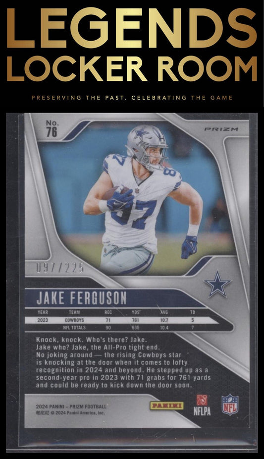 2024 Panini Prizm #76 Jake Ferguson Purple Ice #/225