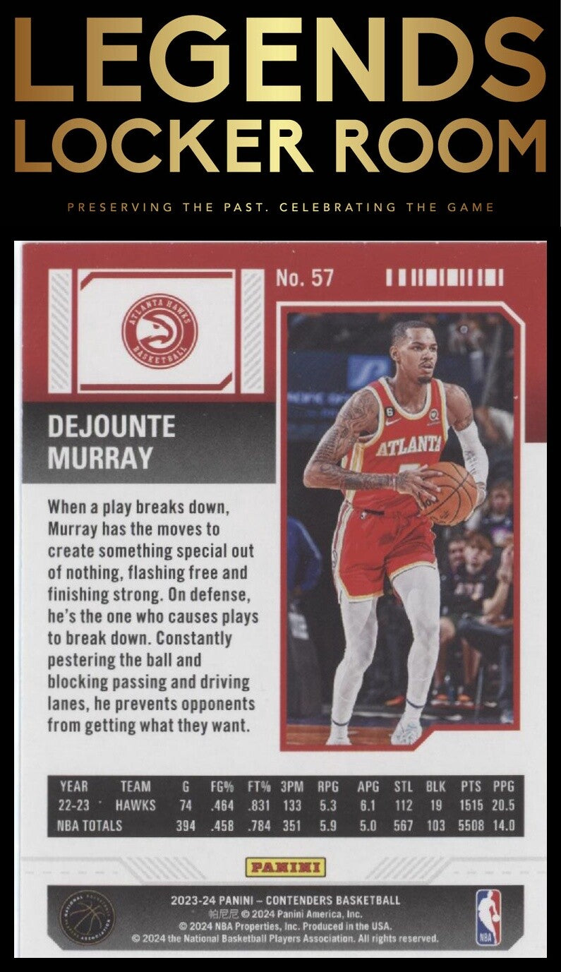 2023-24 Panini Contenders #57 Dejounte Murray Season Ticket Retail