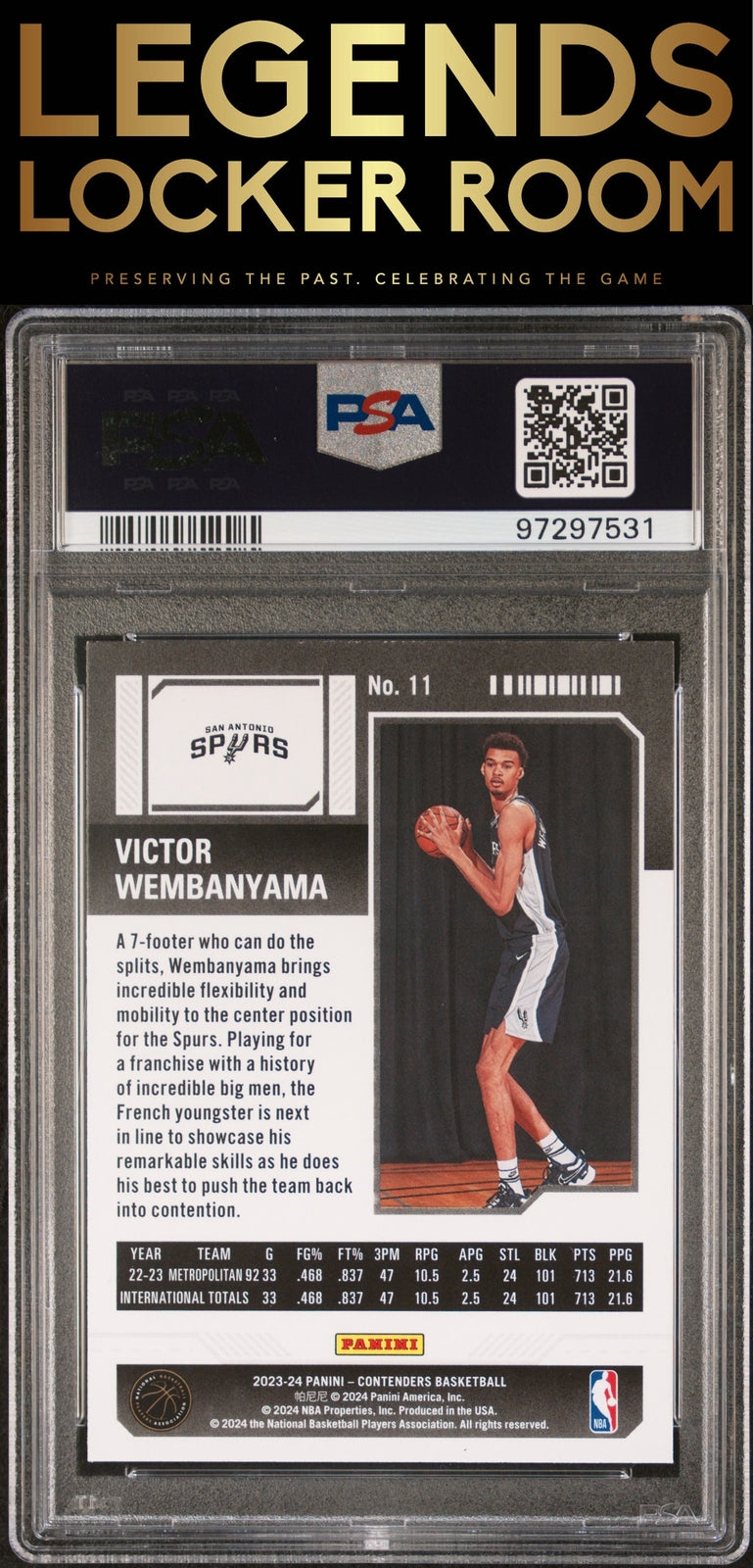 2023 Panini Contenders #11 Victor Wembanyama Retail PSA 9