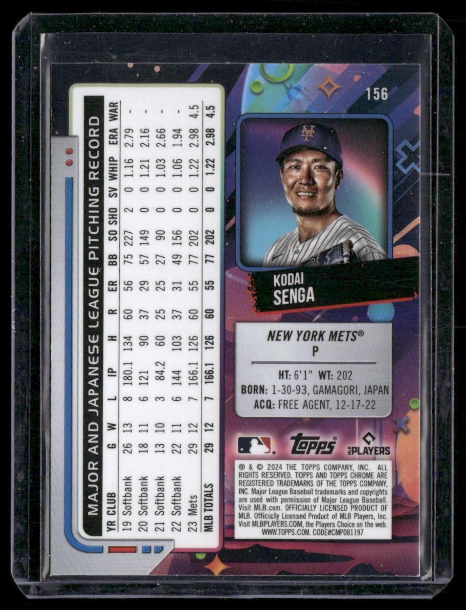 2024 Topps Chrome Cosmic #156 Kodai Senga