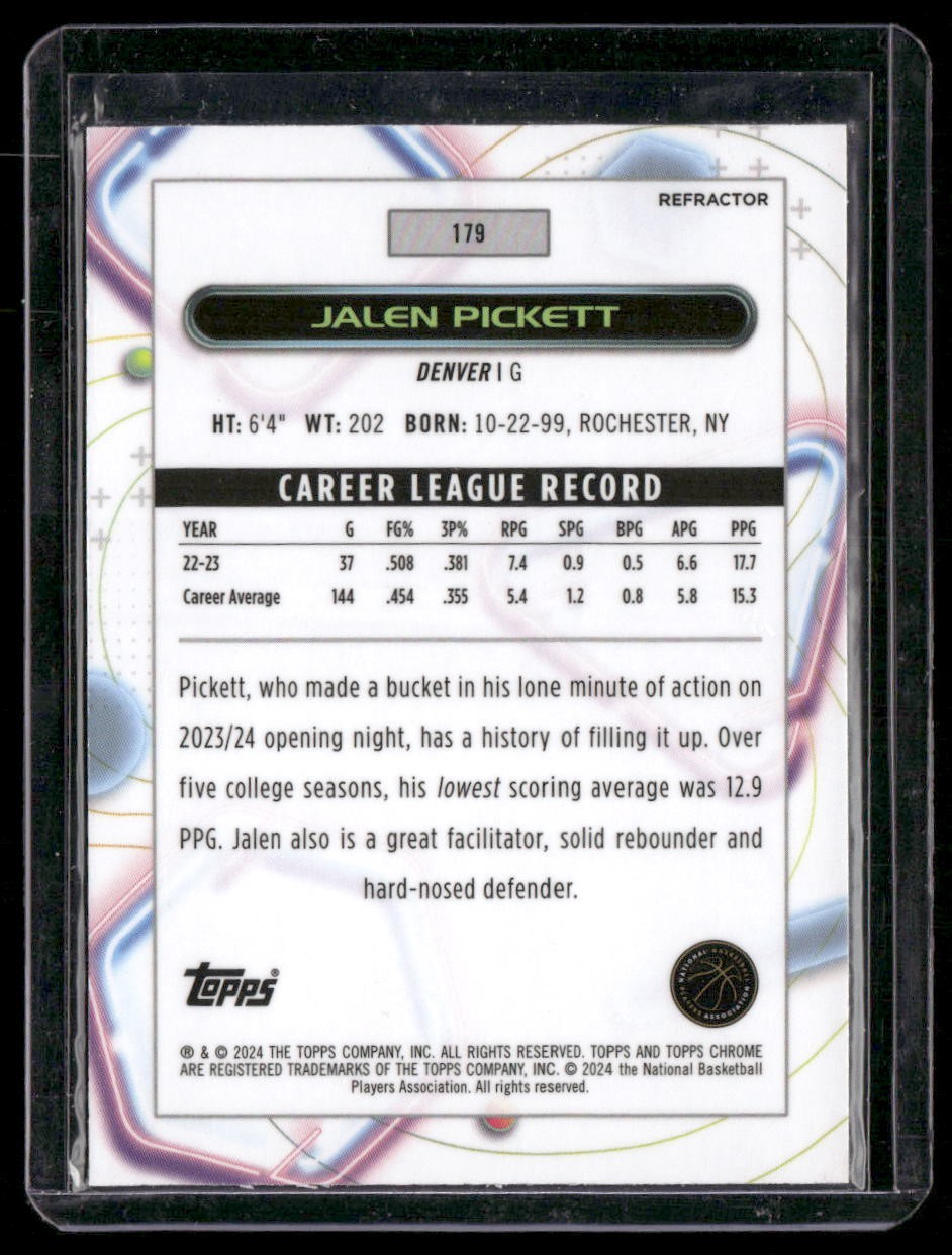 2023-24 Topps Chrome Cosmic #179 Jalen Pickett Refractors