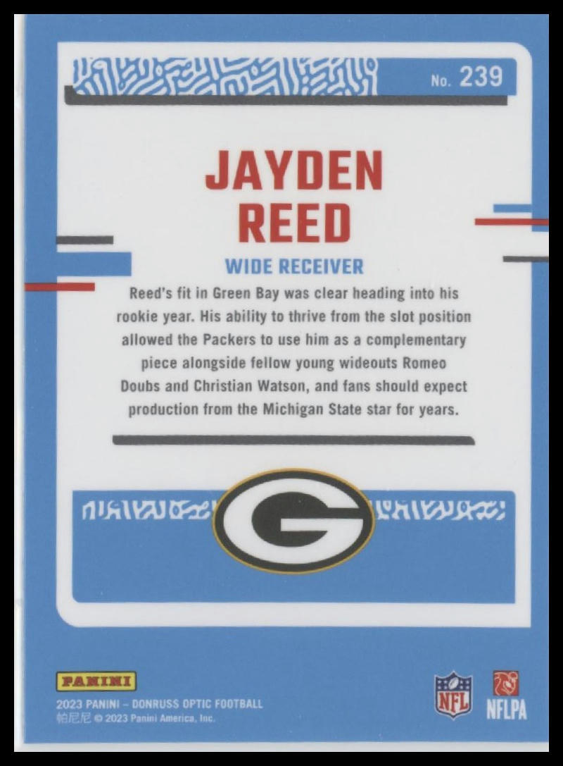 2023 Donruss Optic #239 Jayden Reed