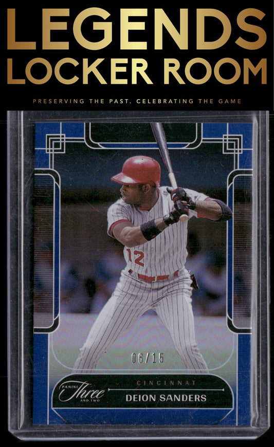 2024 Panini Three and Two #68 Deion Sanders Holo Blue #/15