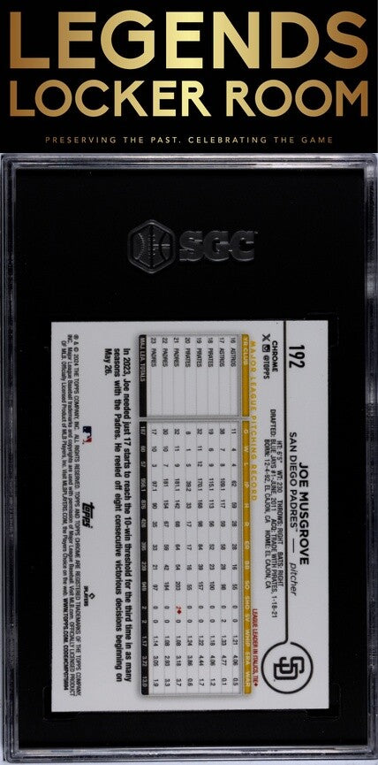 2024 Topps Chrome #192 Joe Musgrove Pink Ref. SGC 9.5