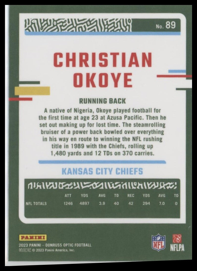 2023 Donruss Optic #89 Christian Okoye