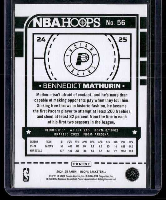 2024-25 Hoops Winter #56 Bennedict Mathurin
