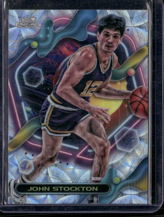 2023-24 Topps Chrome Cosmic #147 John Stockton Nucleus Refractors