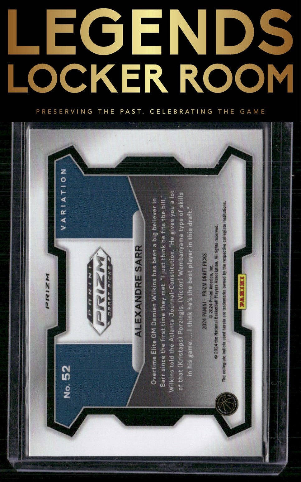 2024 Panini Prizm Draft Picks #52b Alexandre Sarr Prizms Red Wave