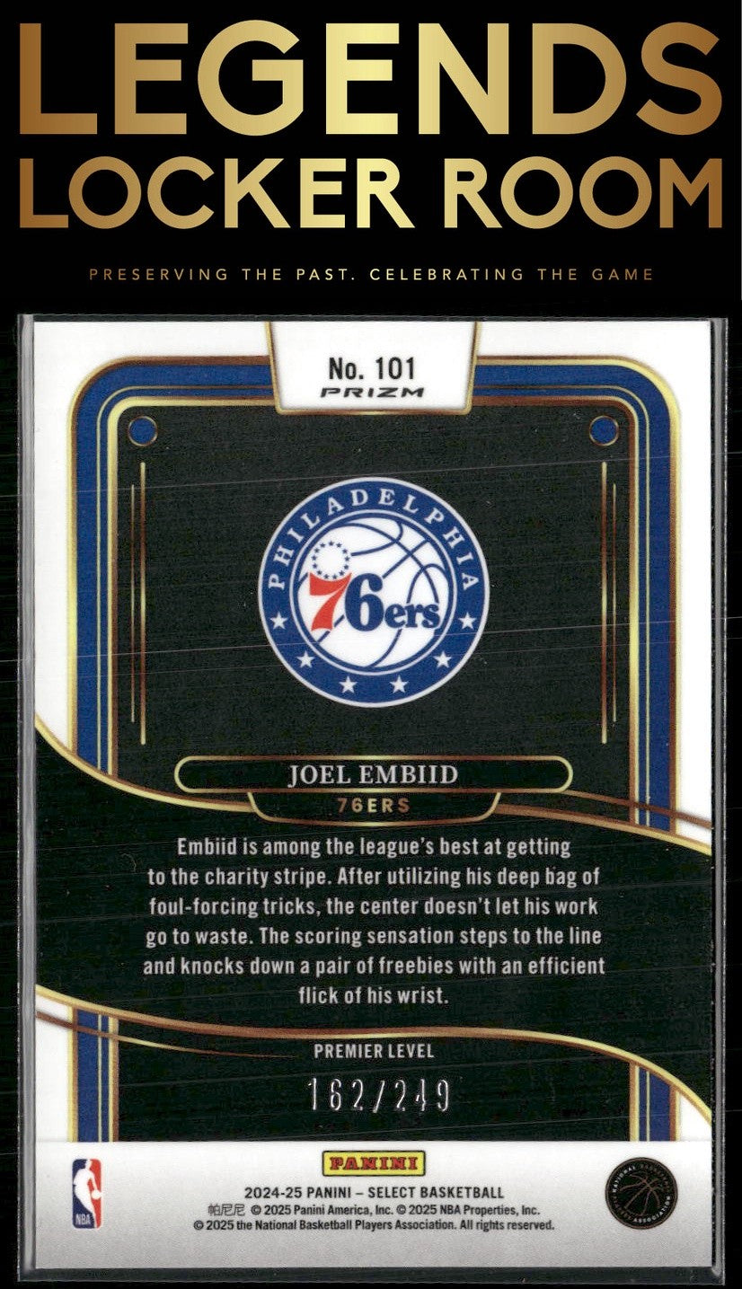 2024-25 Panini Select #101 Joel Embiid Red Scope Prizm #/249