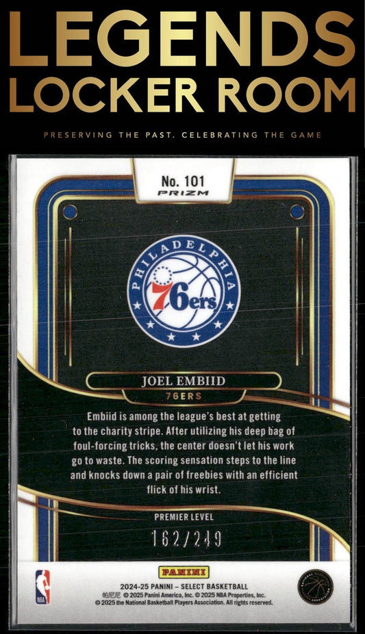 2024-25 Panini Select #101 Joel Embiid Red Scope Prizm #/249