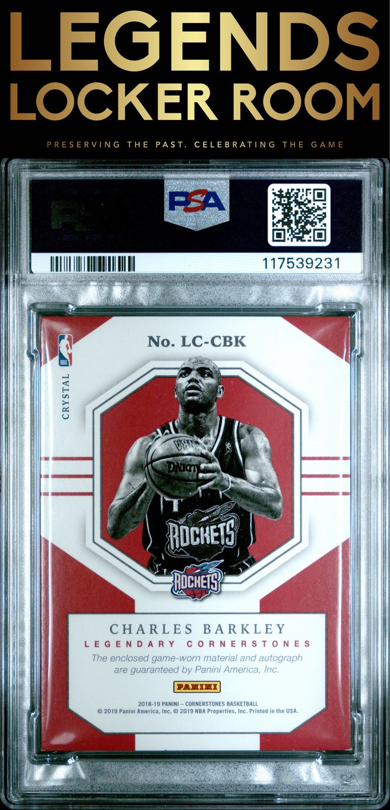 2018 Panini Cornerstones Legendary Auto Relics Charles Barkley /15 PSA 7