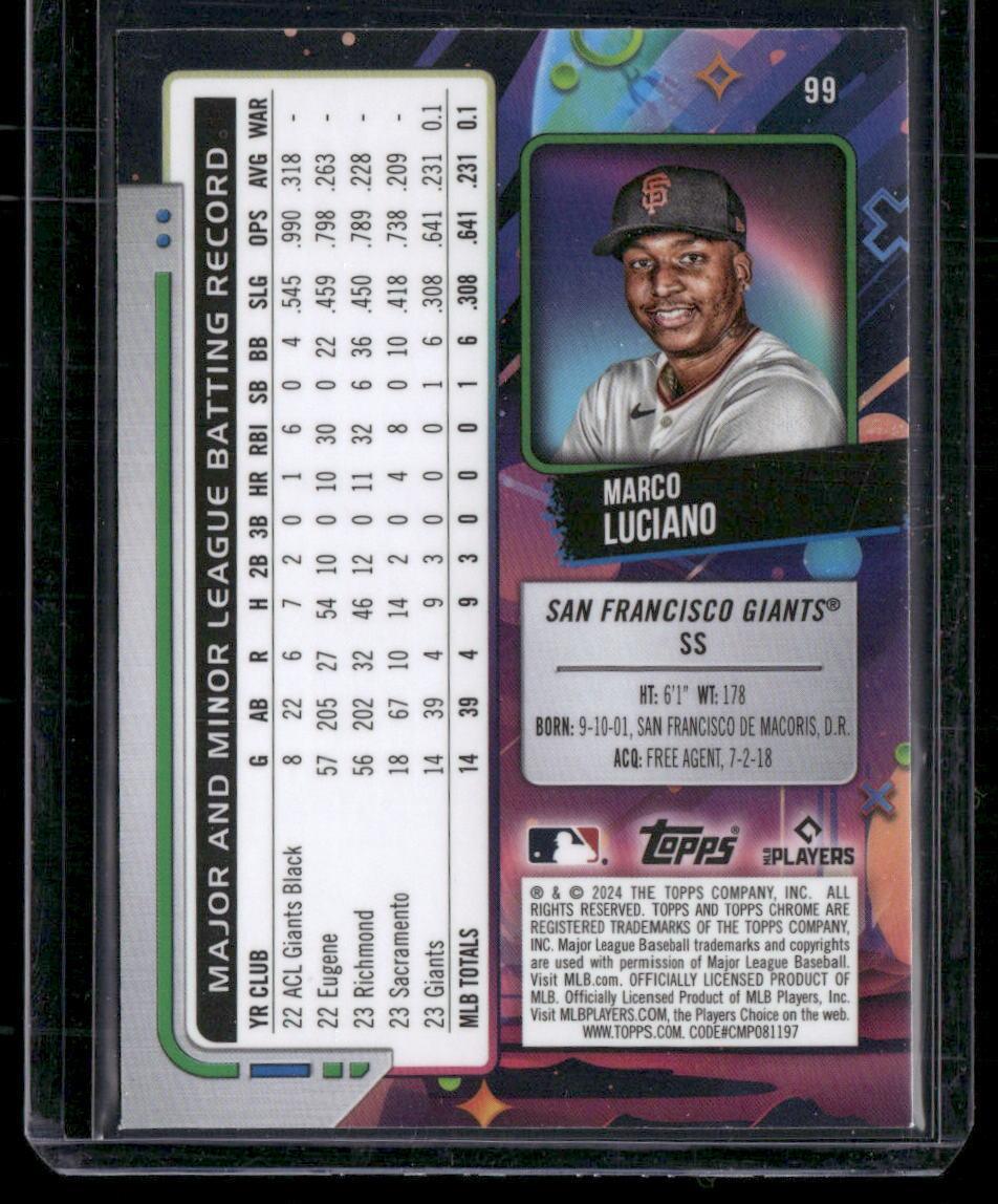 2024 Topps Chrome Cosmic #99 Marco Luciano