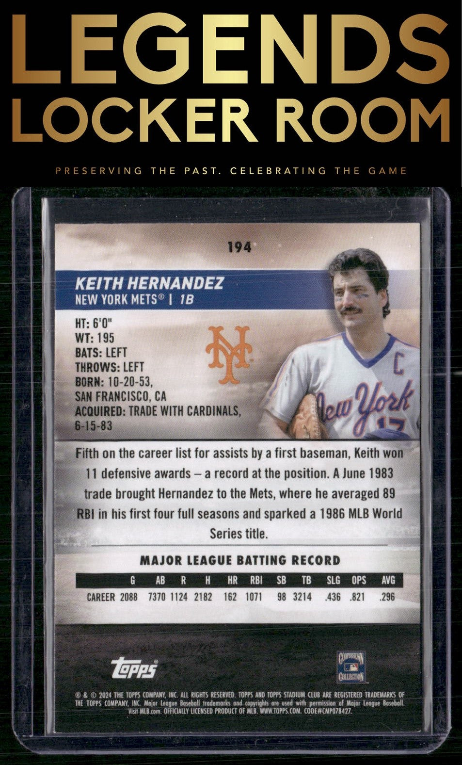 2024 Stadium Club #194 Keith Hernandez
