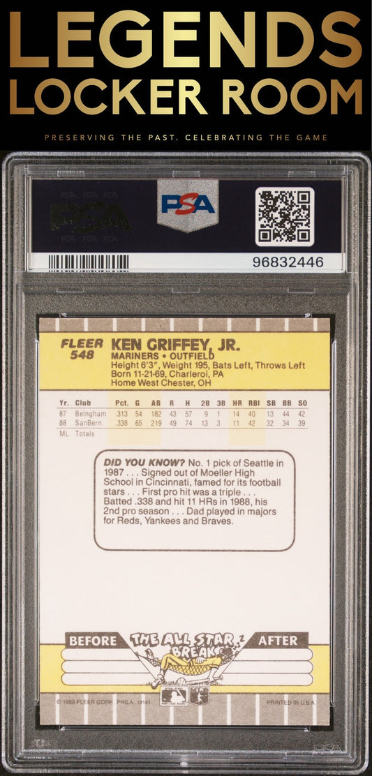 1989 Fleer #548 Ken Griffey Jr. PSA 8