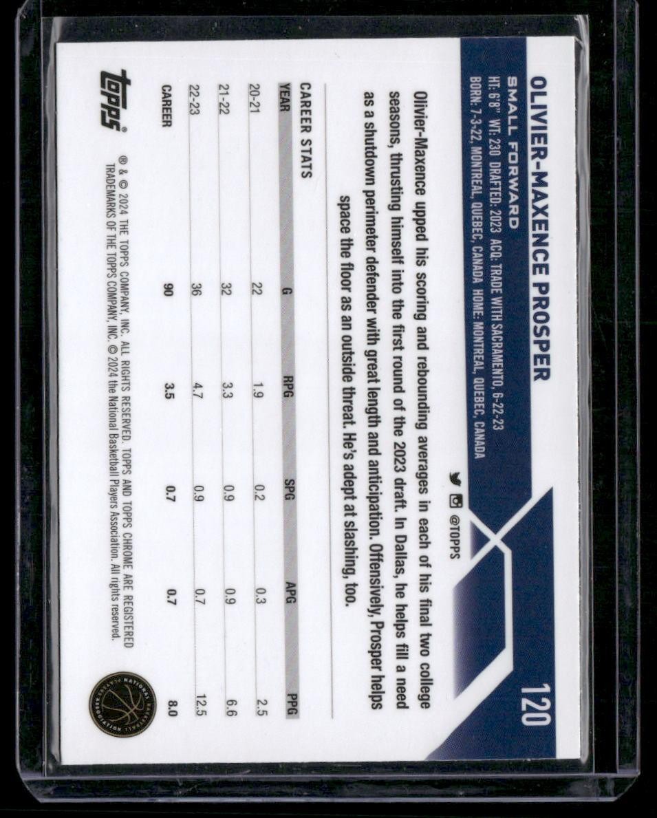 2023-24 Topps Chrome #120 Olivier-Maxence Prosper