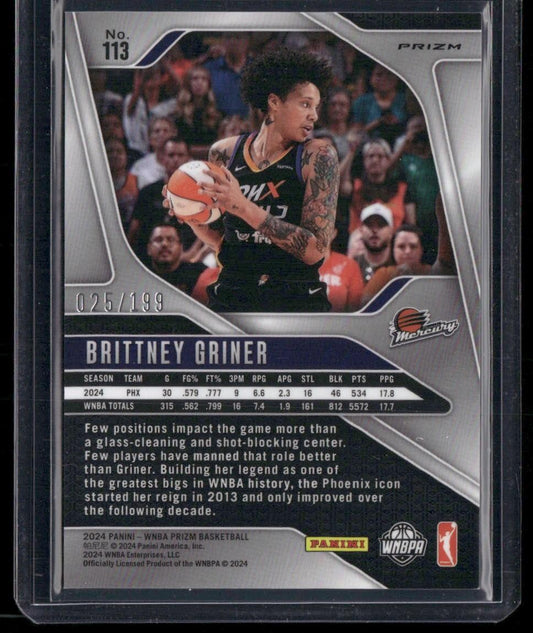 2024 Panini Prizm WNBA #113 Brittney Griner Blue Prizms #/199