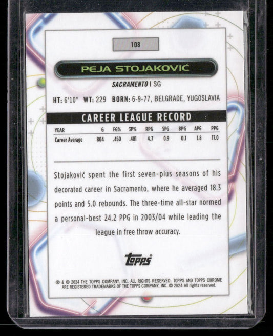 2023-24 Topps Chrome Cosmic #108 Peja Stojaković Aqua Equinox Refractors #/149