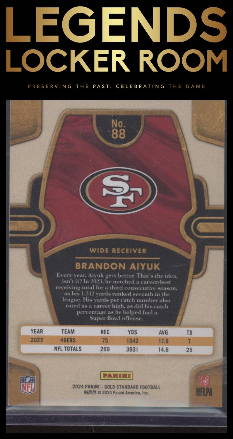 2024 Panini Gold Standard #88 Brandon Aiyuk Platinum #/75