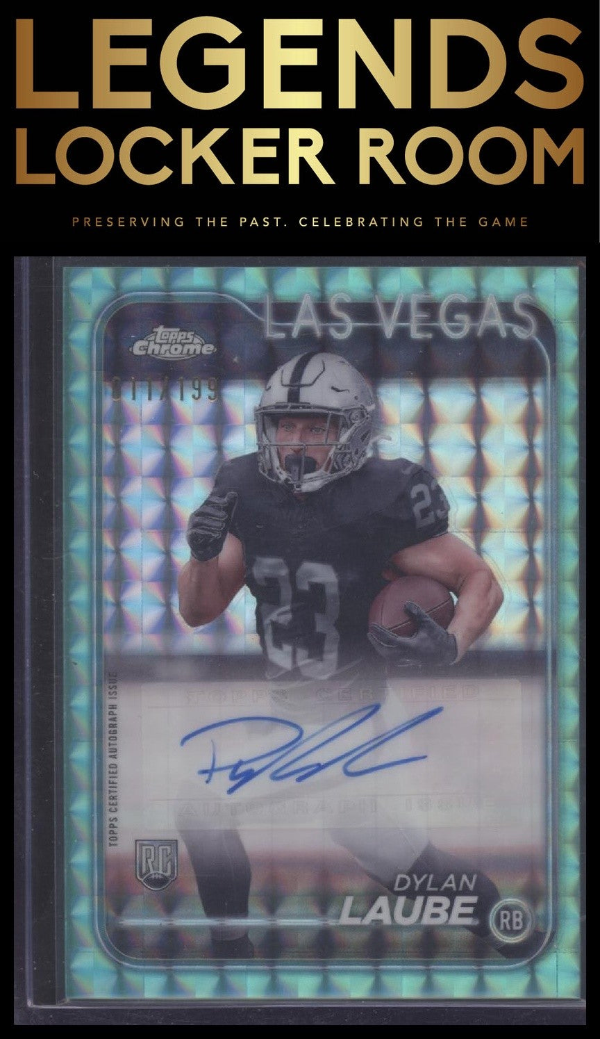 2024 Topps Chrome Dylan Laube Rookie Auto Aqua Sonar Refractor /199