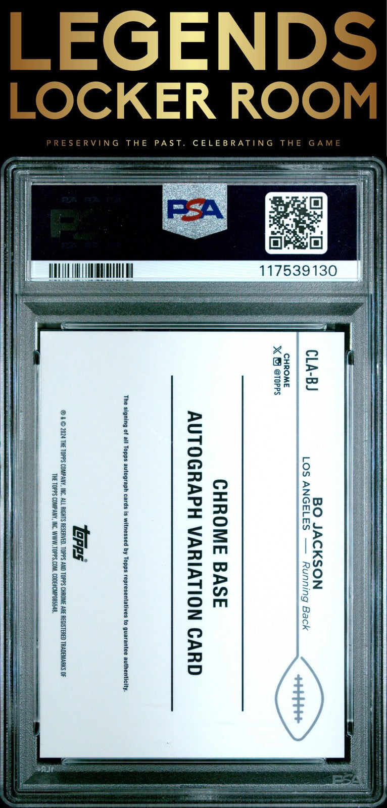 2024 Topps Chrome Legends Autographs Bo Jackson Orange /25 PSA 9