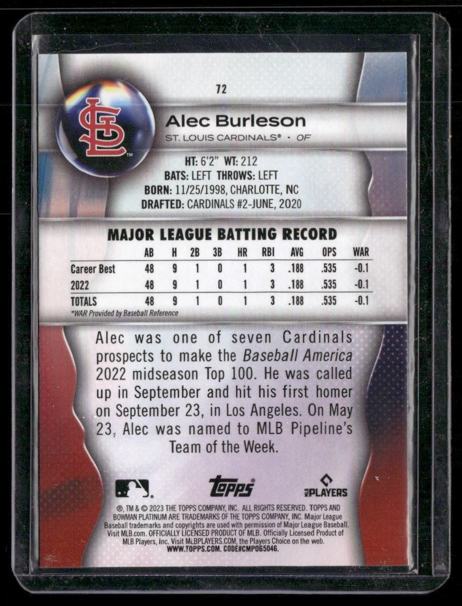 2023 Bowman Platinum #72 Alec Burleson