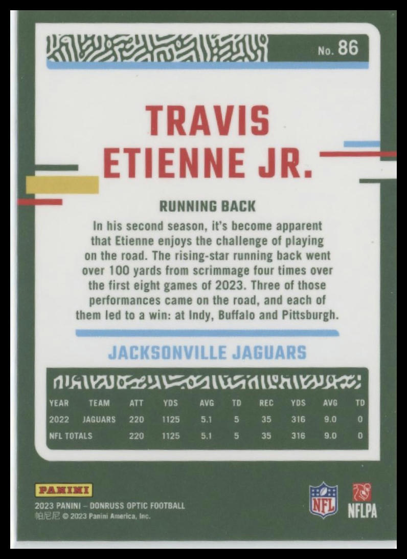2023 Donruss Optic #86 Travis Etienne Jr.